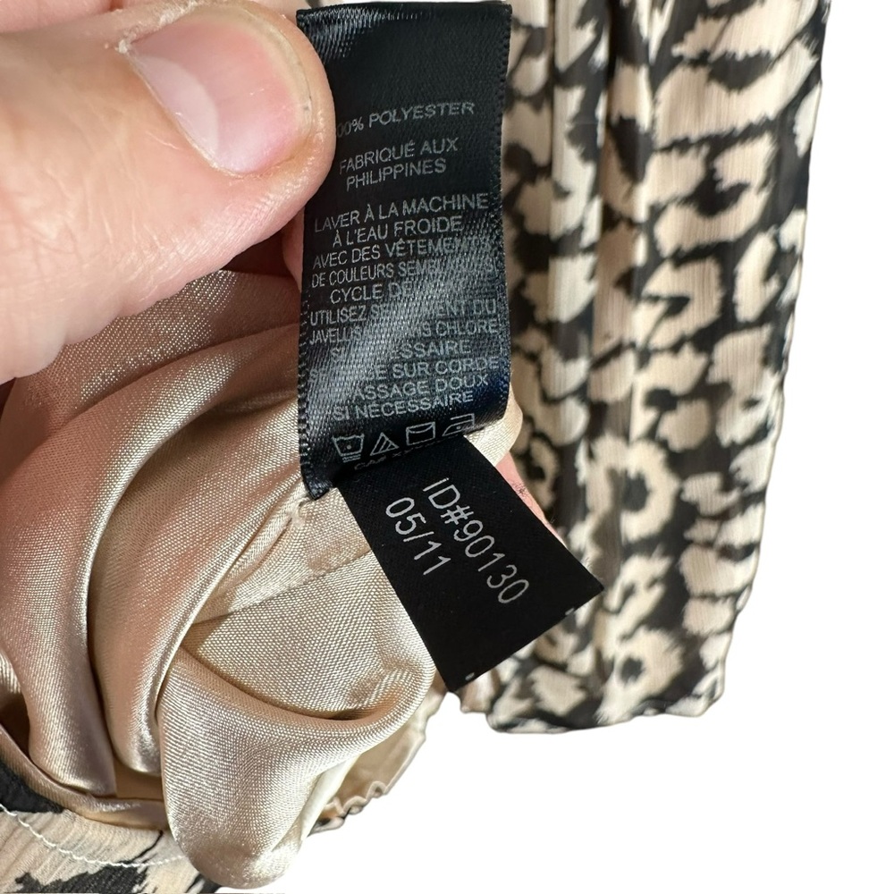 Express Women’s S Small Leopard Print Dress Cocktail Office Career Stretch Waist - Picture 9 of 16